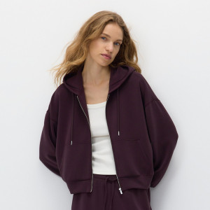 Oversizowa bluza - L - ciemnofioletowy - damska - Reserved - 688GA-49X