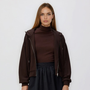 Oversizowa bluza - L - ciemnobrązowy - damska - Reserved - 688GA-89X