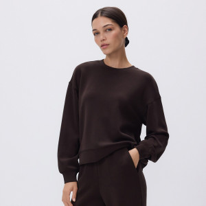Bluza z modalem - XXL - ciemnobrązowy - damska - Reserved - 690GA-89X