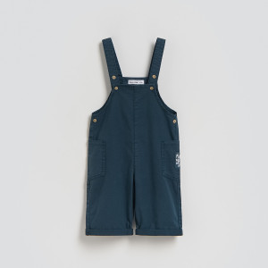 Ogrodniczki z lnem - 80 (9-12 m.) - granatowy - chłopcy - Reserved - 691HN-59X