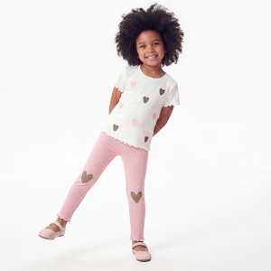 Prążkowane legginsy - 80 (9-12 m.) - różowy - dziewczynki - Reserved - 691JZ-30X