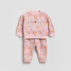Wzorzysty komplet - 62 (1-3 m.) - wielobarwny - dziewczynki - Reserved - 694IM-MLC