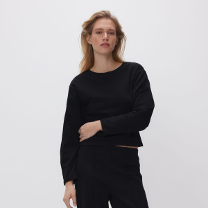 Gładka bluza - L - czarny - damska - Reserved - 697GA-99X