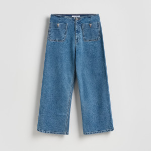 Spodnie culotte - 34 - niebieski - damska - Reserved - 699IR-50J