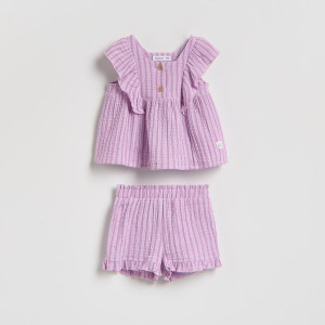 Muślinowy komplet - 62 (1-3 m.) - wielobarwny - dziewczynki - Reserved - 699JL-MLC