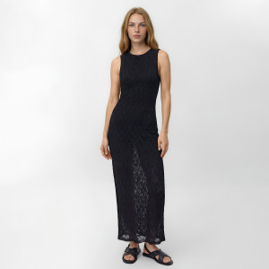 Strukturalna sukienka maxi - M - czarny - damska - Reserved - 700HS-99X