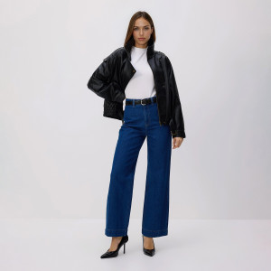 Jeansy z szeroką nogawką - 34 - niebieski - damska - Reserved - 701IR-55J