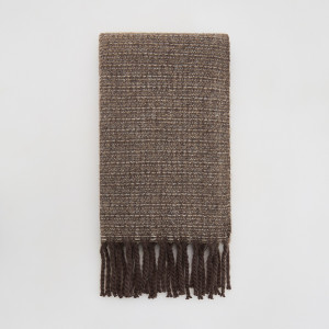 Szalik z frędzlami - ONE SIZE - brązowy - damska - Reserved - 707FD-88M