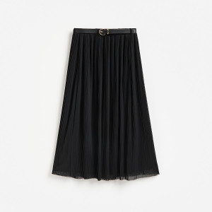 Plisowana spódnica midi - XS - czarny - damska - Reserved - 707KE-99X