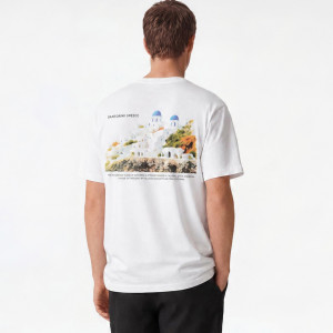 T-shirt regular z nadrukiem na plecach - L - biały - męska - Reserved - 708JM-00X