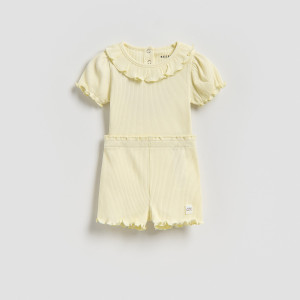 Bawełniany komplet - 74 (6-9 m.) - jasnożółty - dziewczynki - Reserved - 709IM-10X