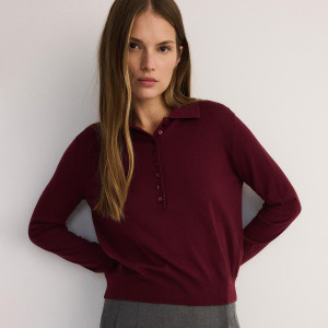 Sweter polo - S - ciemnofioletowy - damska - Reserved - 7108B-49X