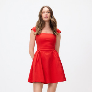 Sukienka mini - L - czerwony - damska - Reserved - 711HS-33X