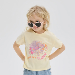 T-shirt z nadrukiem - 86 (12-18 m.) - jasnożółty - dziewczynki - Reserved - 711HU-10X