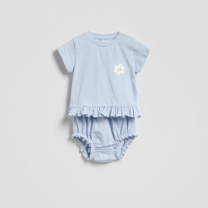 Bawełniany komplet - 62 (1-3 m.) - jasnoniebieski - dziewczynki - Reserved - 713IM-05X