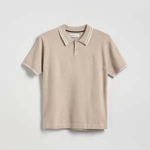 T-shirt polo - 116 (5-6 lat) - kremowy - chłopcy - Reserved - 714HR-02X