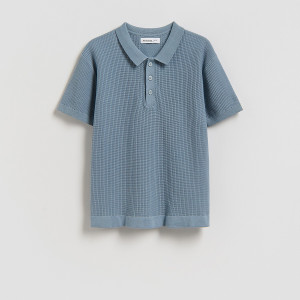 T-shirt polo - 116 (5-6 lat) - niebieski - chłopcy - Reserved - 715HR-55X