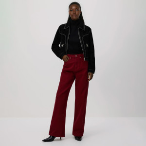 Jeansy straight fit - 34 - czerwony - damska - Reserved - 715IH-33J