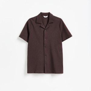 Bawełniana koszula regular fit - XXL - ciemnobrązowy - męska - Reserved - 717KH-89X