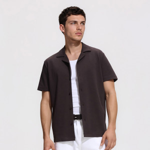 Bawełniana koszula regular fit - XL - ciemnobrązowy - męska - Reserved - 717KH-89X