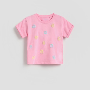 T-shirt z nadrukiem - 104 (3-4 lata) - różowy - dziewczynki - Reserved - 718HU-30X