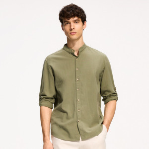 Strukturalna koszula regular fit - L - zielony - męska - Reserved - 721IE-87X