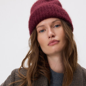 Czapka beanie - ONE SIZE - bordowy - damska - Reserved - 724FF-83X