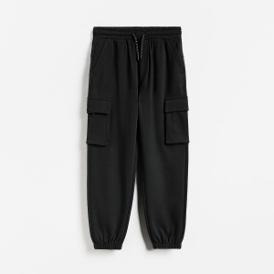 Spodnie jogger cargo - 122 (6-7 lat) - czarny - chłopcy - Reserved - 727JU-99X