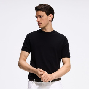 Sweter z krótkim rękawem - XXL - czarny - męska - Reserved - 728HT-99X