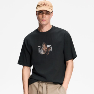 T-shirt comfort z nadrukiem - XL - jasny zielony - męska - Reserved - 729JM-97X