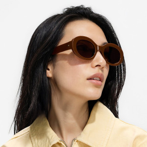Okulary przeciwsłoneczne - ONE SIZE - brązowy - damska - Reserved - 732KD-82X