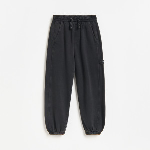 Joggery baggy z efektem sprania - 158 (12 lat) - czarny - chłopcy - Reserved - 736JU-99X