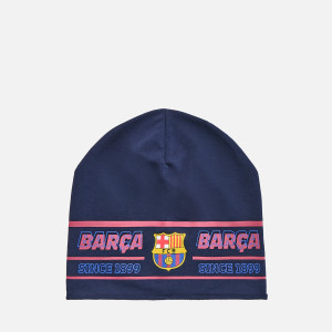 Dzianinowa czapka FC BARCELONA - 5-9 lat - granatowy - chłopcy - Reserved - 738KK-59X