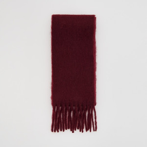 Gładki szalik z frędzlami - ONE SIZE - bordowy - damska - Reserved - 739FD-83X