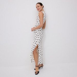 Sukienka midi w grochy - M - wielobarwny - damska - Reserved - 741HR-MLC