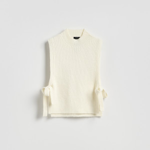 Kołnierz z domieszką wełny - ONE SIZE - kremowy - damska - Reserved - 749FD-02M