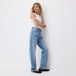 Jeansy straight - 34 - niebieski - damska - Reserved - 750FZ-50J
