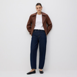 Jeansy barrel leg - 34 - indigo jeans - damska - Reserved - 750GL-57J
