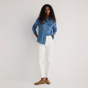 Jeansy mom fit slim - 32 - złamana biel - damska - Reserved - 751FZ-01J