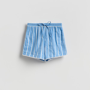 Wzorzyste szorty - L - jasnoniebieski - damska - Reserved - 751JC-50X