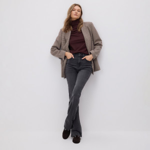 Jeansy flare - 34 - szary - damska - Reserved - 752FZ-90J