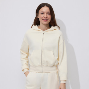 Rozpinana bluza - L - kremowy - damska - Reserved - 752HS-02X