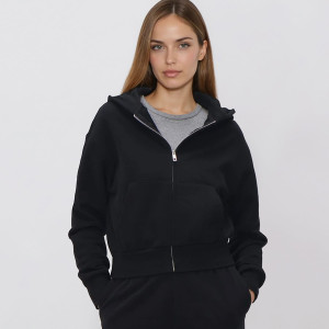 Rozpinana bluza - M - czarny - damska - Reserved - 752HS-99X