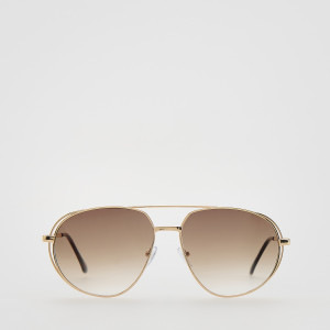 Okulary przeciwsłoneczne - ONE SIZE - złoty - damska - Reserved - 753KD-GLD