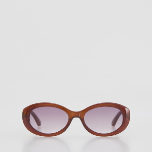 Okulary przeciwsłoneczne - ONE SIZE - brązowy - damska - Reserved - 754KD-88X