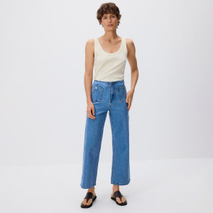 Jeansy culotte - 34 - niebieski - damska - Reserved - 755FZ-50J