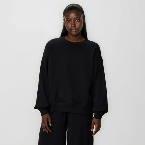 Gładka bluza z bawełną - L - czarny - damska - Reserved - 758HS-99X