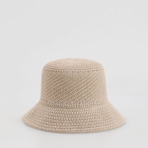 Kapelusz bucket - M - kremowy - damska - Reserved - 759IC-12X