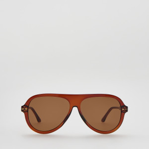 Okulary przeciwsłoneczne - ONE SIZE - brązowy - damska - Reserved - 759KD-82X