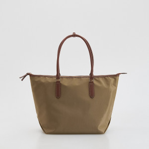Tkaninowa torebka shopper - ONE SIZE - beżowy - damska - Reserved - 762FC-80X